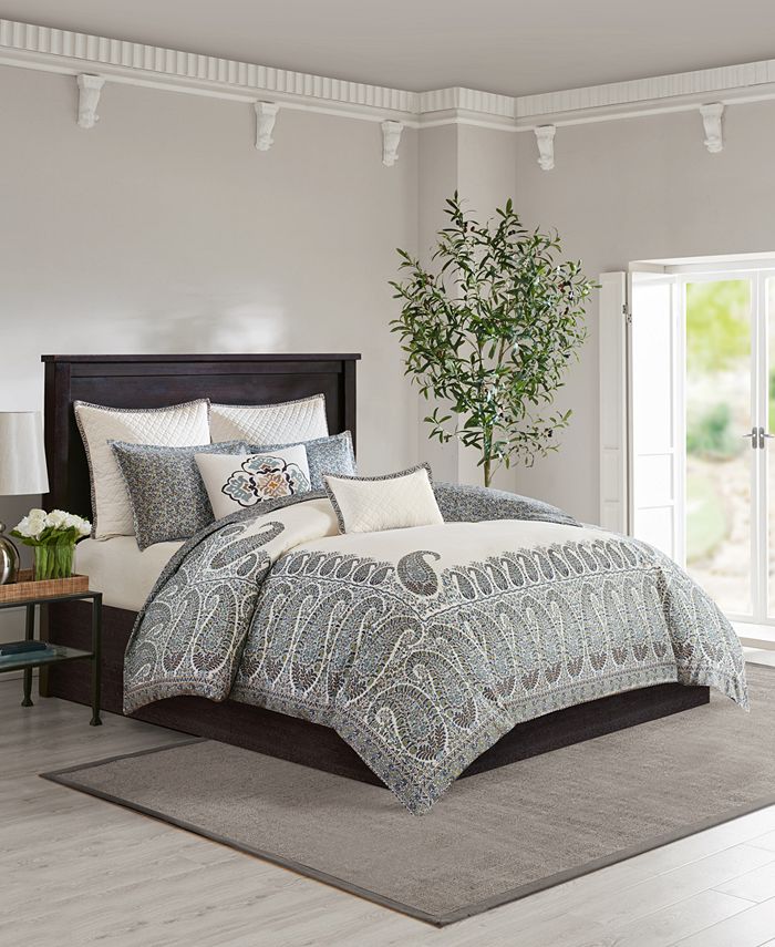 Echo Design Paisley Shawl King 3Piece Reversible Cotton Comforter Set