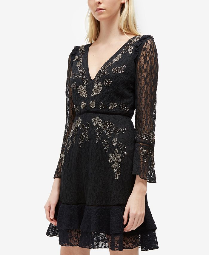 French Connection Bella Lace Floral-Embroidered Dress - Macy's