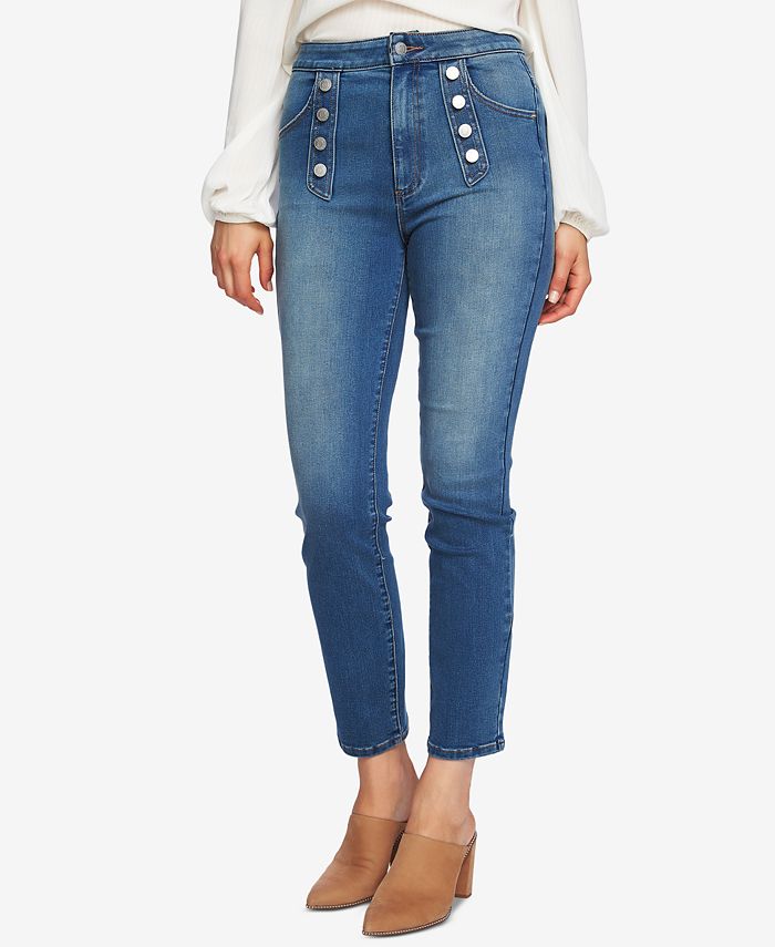 1.STATE Button Embellished Skinny Jeans - Macy's