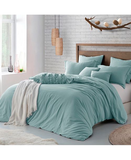 Cathay Home Inc Microfiber Washed Crinkle Duvet Cover Shams