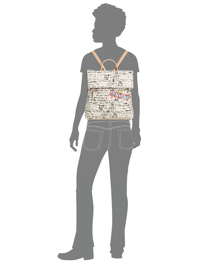 DKNY Tilly Graffiti Foldover Backpack Macy's