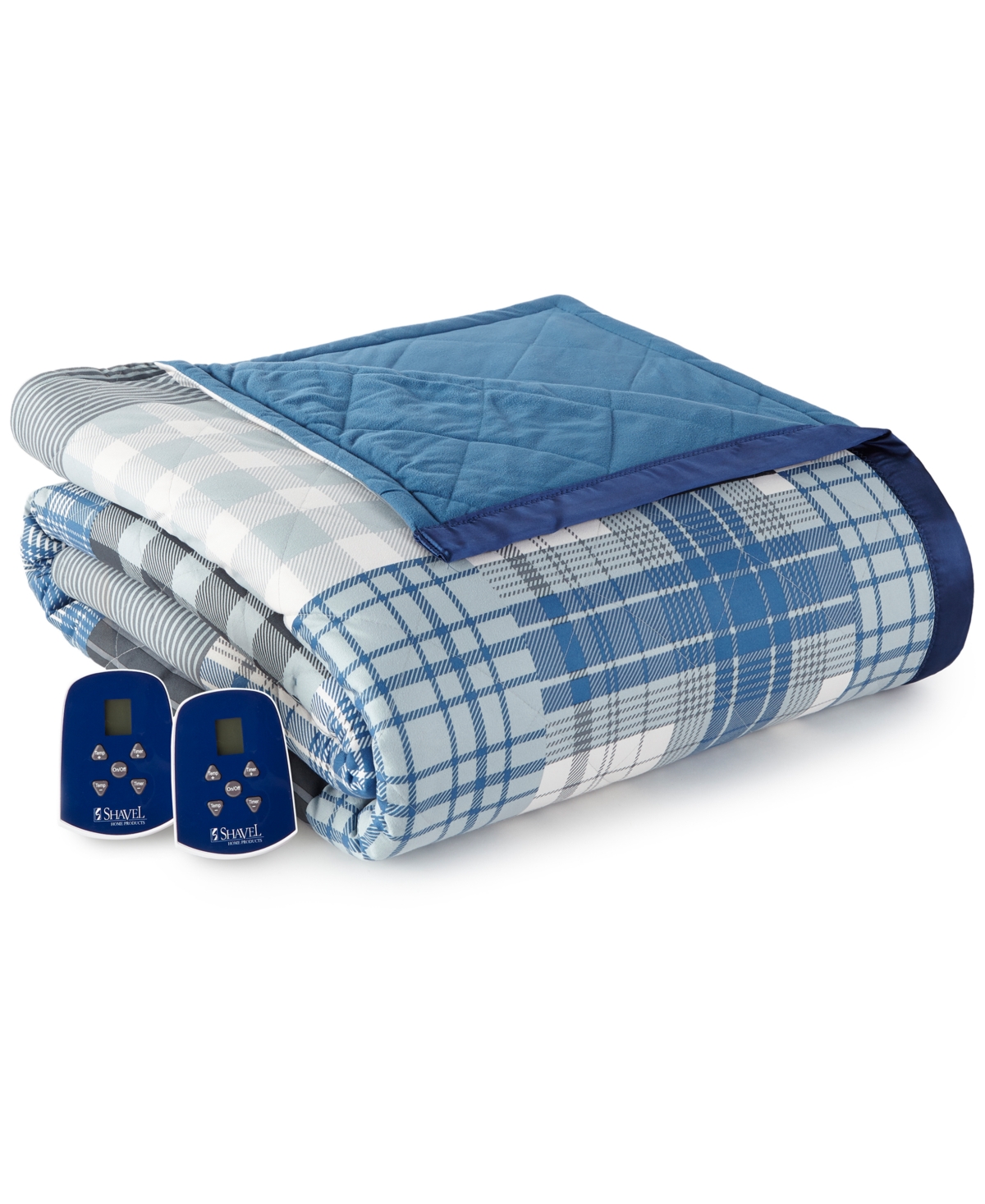 Shavel Micro Flannel 7 Layers Of Warmth Twin Electric Blanket Bedding In Smoke Mountain Plaid