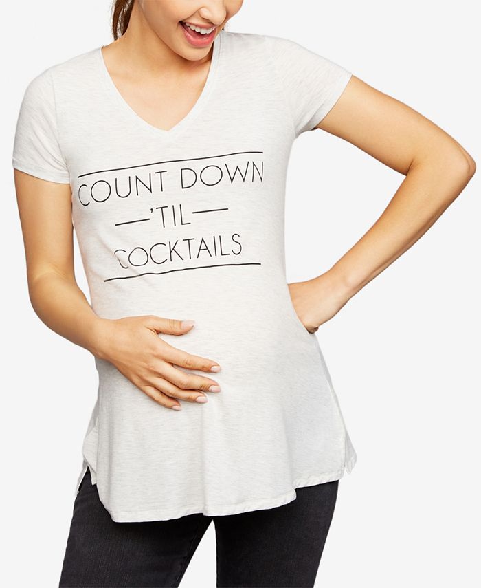 A Pea in the Pod Countdown 'Til Cocktails™ Maternity Graphic Tee - Macy's