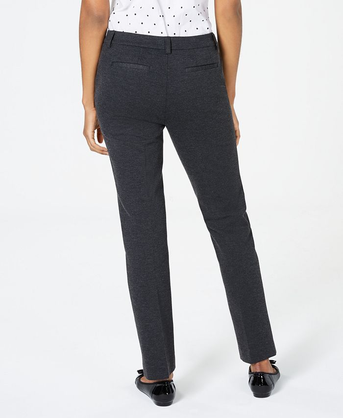 Charter Club Faux-Leather-Trim Straight-Leg Pants, Created for Macy's ...