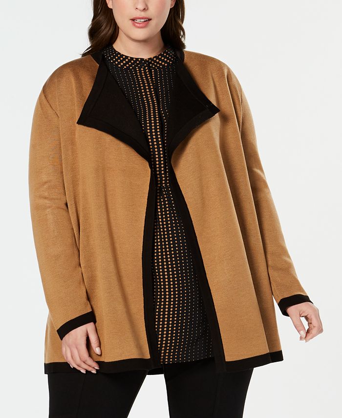 Anne Klein Plus Size Chiffon Oversized Sheer Cardigan
