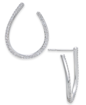 image of Diamond Front & Back Hoop Earrings (1/2 ct. t.w.) in 14k White Gold