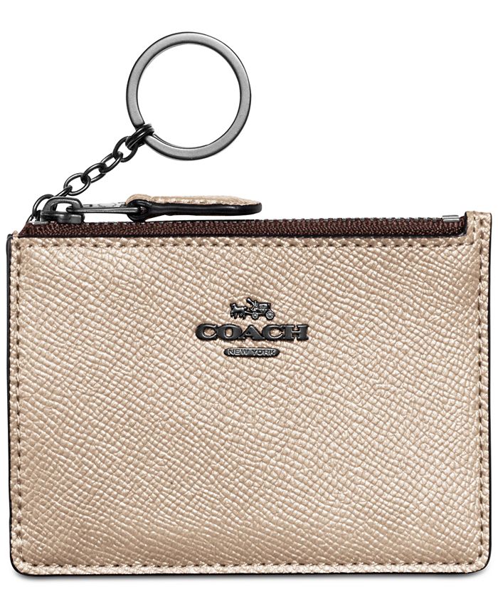COACH Mini Skinny ID Case in Metallic Leather Macy's