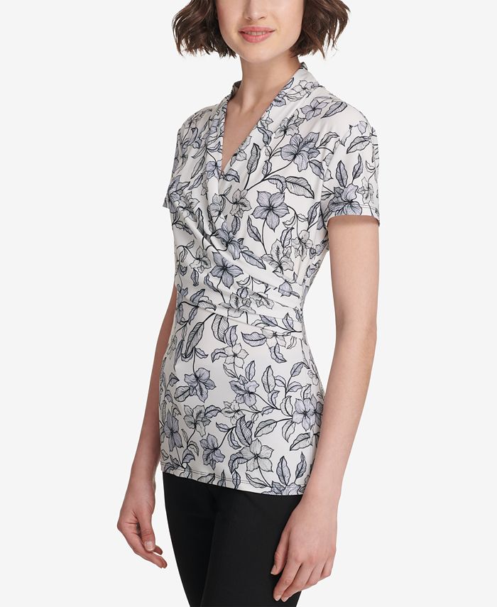 printed ruched top