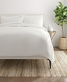 Home Collection Premium Ultra Soft Herring Pattern Quilted Coverlet Set, Queen