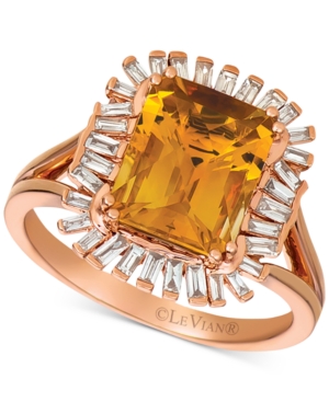 image of Le Vian Chocolate Quartz (3-1/10 ct. t.w.) & Diamond (1/3 c.t. t.w.) Ring in 14k Rose Gold (Also available in Pomegranate Garnet & Cinnamon Citrine.)