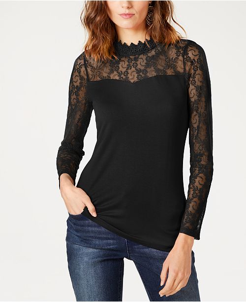 Inc International Concepts Inc Lace Yoke Top Created For Macy S