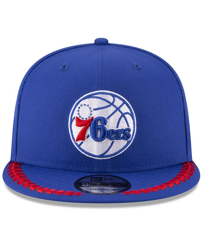 Men's New Era White/Royal Philadelphia 76ers 2025 NBA Draft A-Frame 59FIFTY Fitted Hat