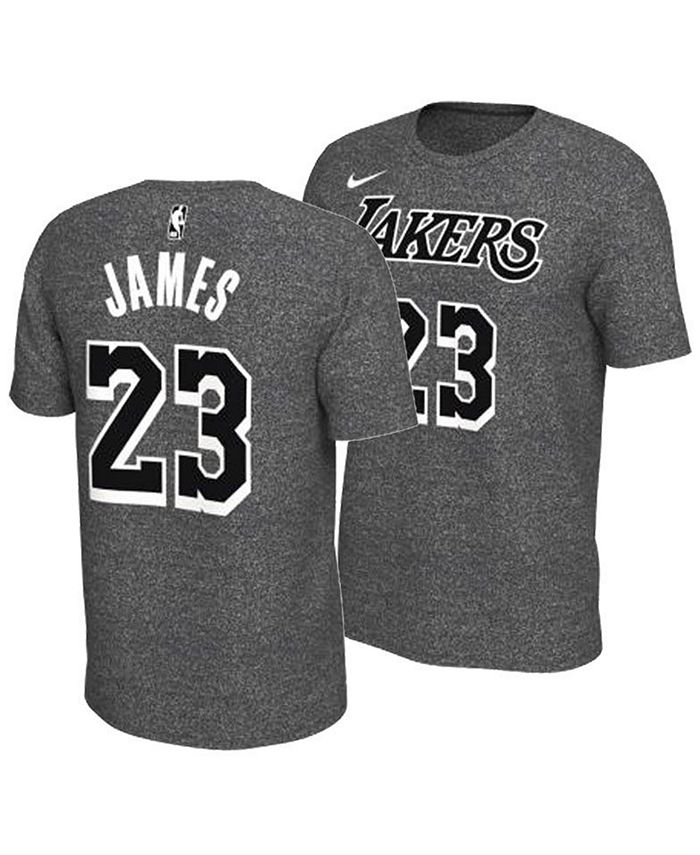 Nike Men's Nike LeBron James Heathered Gray Los Angeles Lakers Essential  Name & Number - Pullover Hoodie