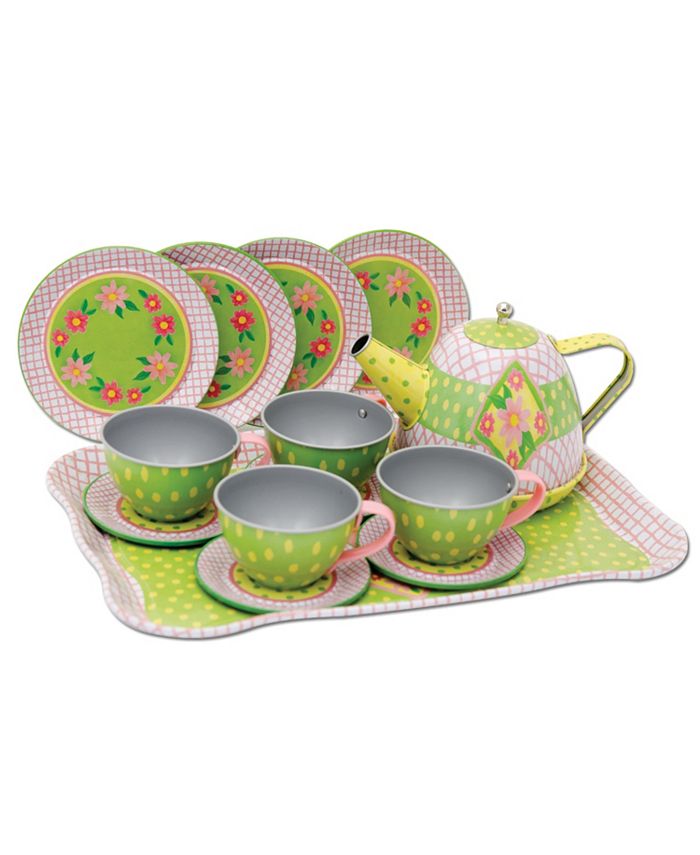 Childrens metal 2024 tea set