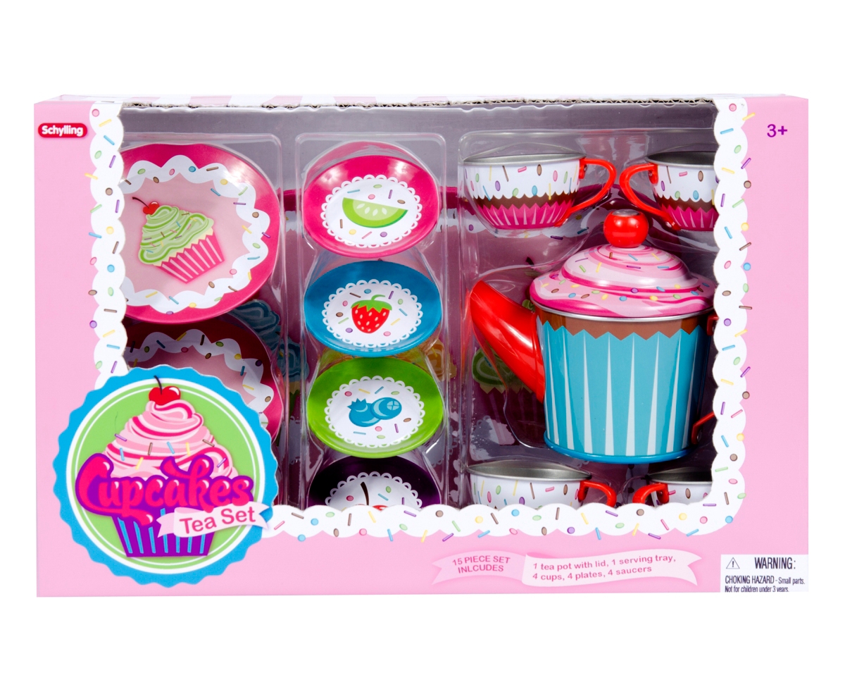 Shop Redbox Schylling Cupcake Tin Tea Set In Multi