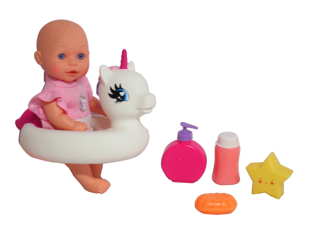 Shop Redbox Dream Collection Bath Time 12 Inches Baby Doll With Unicorn Floatie In Multi