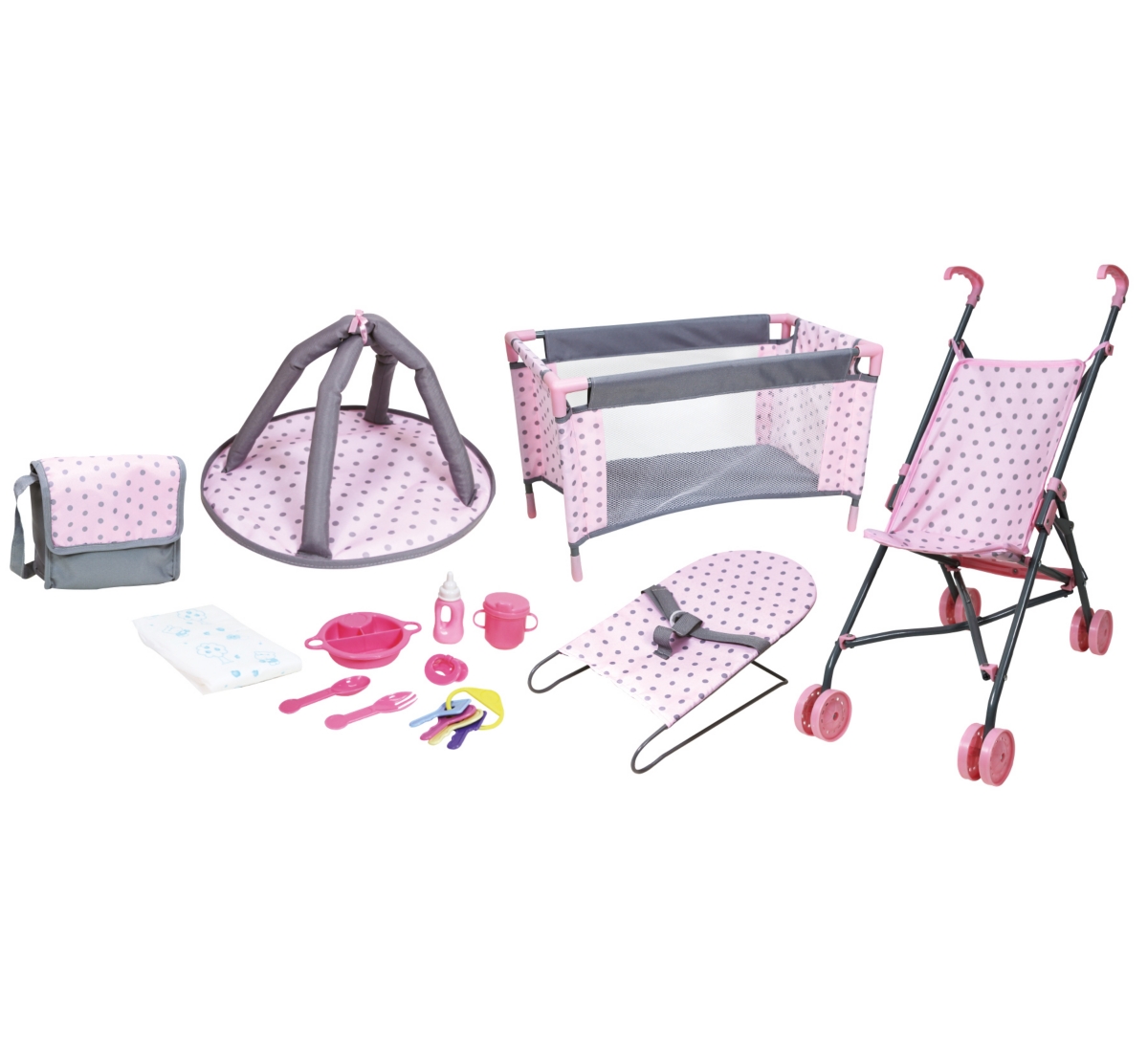 Redbox Lissi 5 Piece Baby Doll Deluxe Nursery Play Set With 8 Accessories In Multi