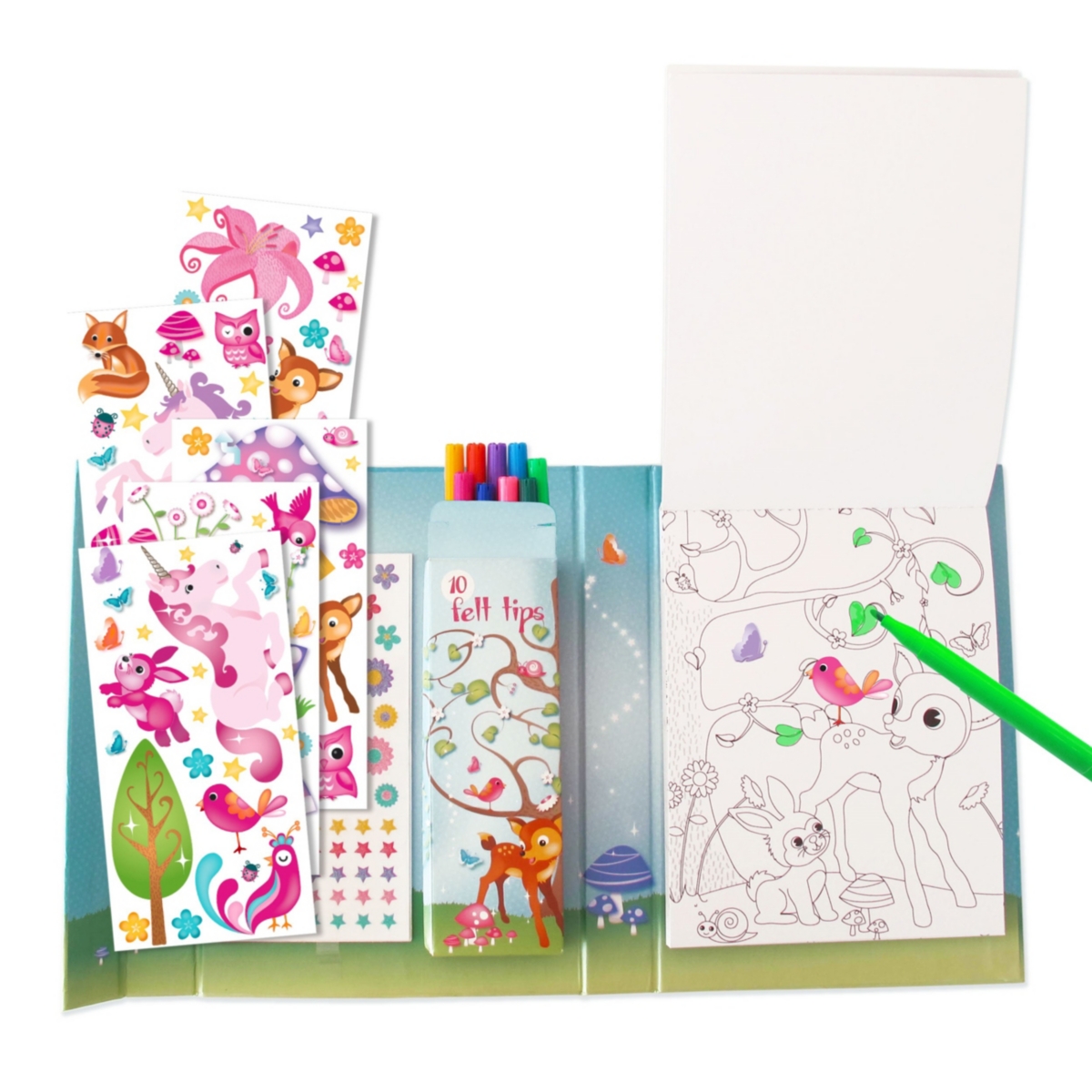 Fun2give Pop It Up Enchanted Forest Combo Set Play Box With Play Mat And Coloring Set In Multi