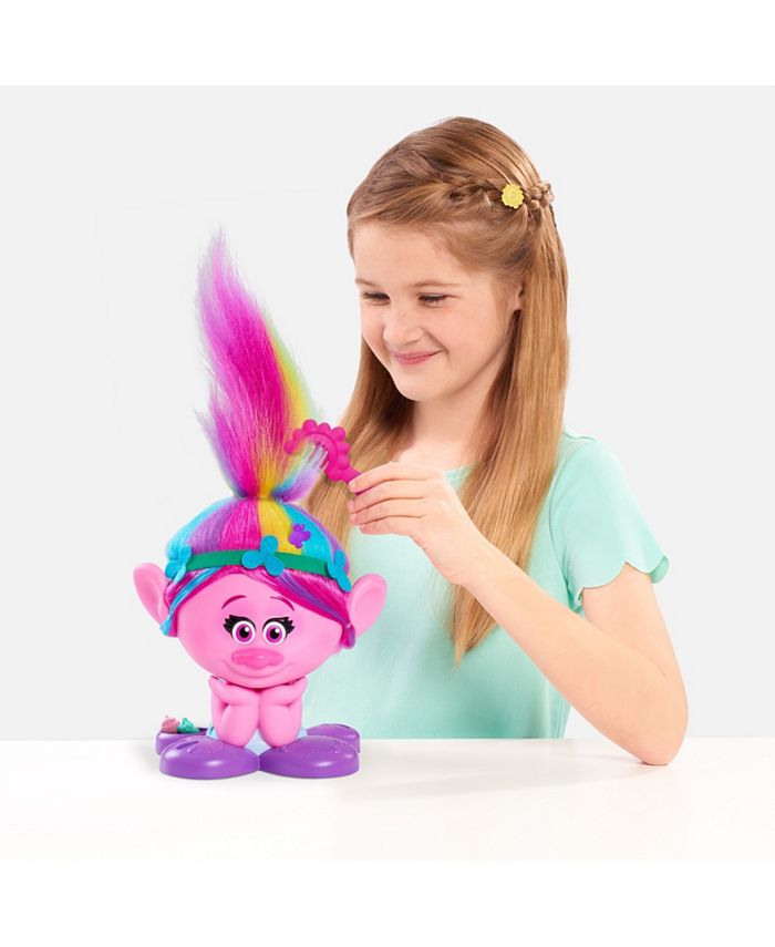 Just Play Dreamworks Trolls True Colors Poppy Styling Head Rainbow Hair ...