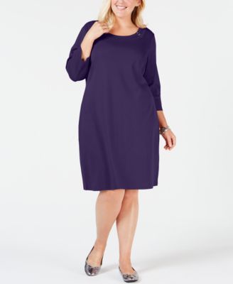 macy's plus size purple dresses