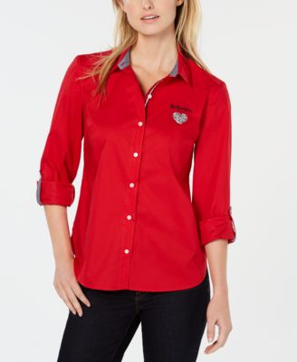 Tommy Hilfiger - Heart Patch Roll-Tab Shirt
