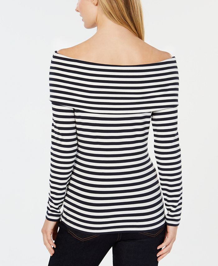 Tommy Hilfiger Striped Off-The-Shoulder Top, Created for Macy's - Macy's