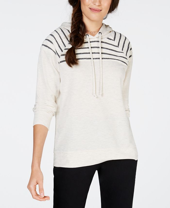 Style & Co Striped Yoke Hoodie, Created for Macy's Macy's