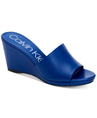 macys blue wedges