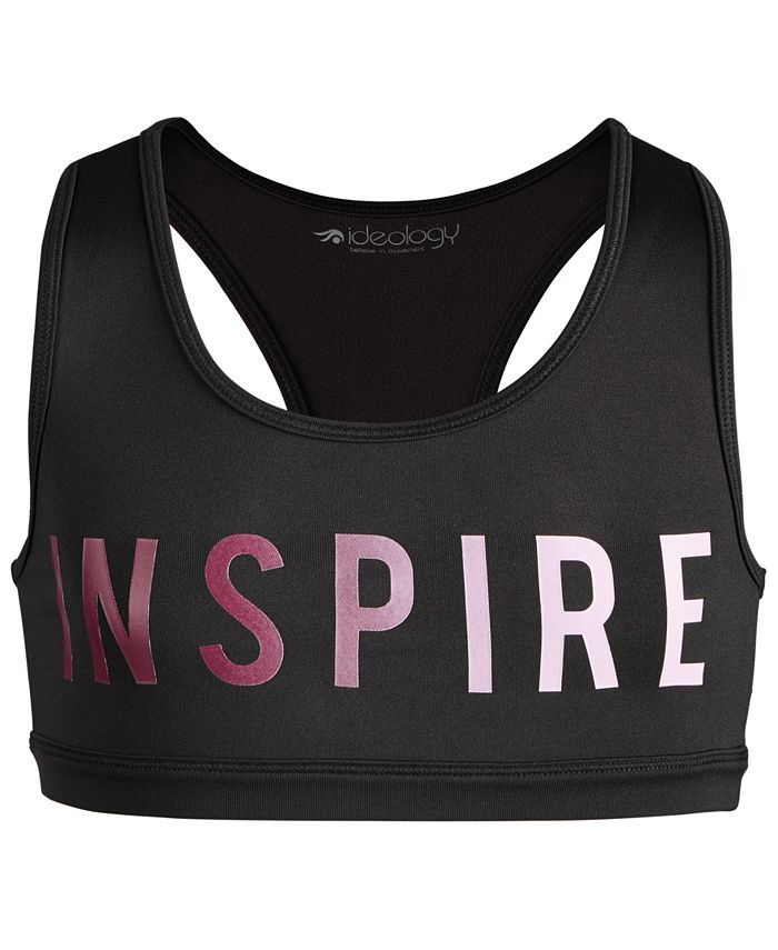 Ideology Big Girls Inspire-Print Sports Bra, Created for Macy's ...