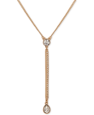 image of Dkny Gold-Tone Crystal Lariat Necklace, Created for Macy-s, 16