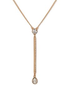 Gold-Tone Crystal Lariat Necklace, Created for Macy's , 16" + 3" extender, Created for Macy's