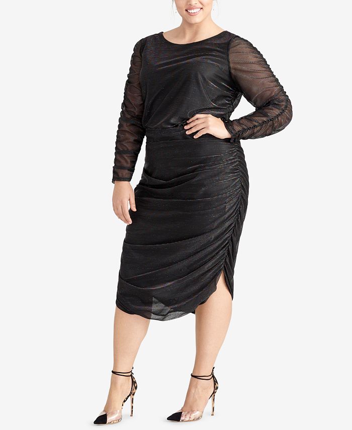 Rachel Roy Womens Hanna Ruched Sleeve Top Black Size X Small main image 0