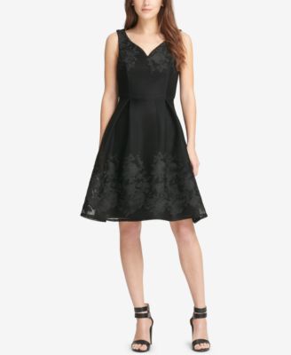 DKNY - Mesh Sweetheart Fit & Flare Dress