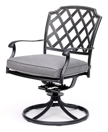 Agio - Grove Hill II Outdoor Aluminum 7-Pc. Dining Set (72" X 38" Table & 6 Swivel Chairs) With Sunbrella&reg; Cushions