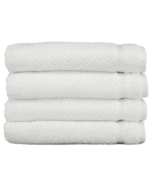 Linum Home Herringbone 4-pc. Hand Towel Set Bedding In White