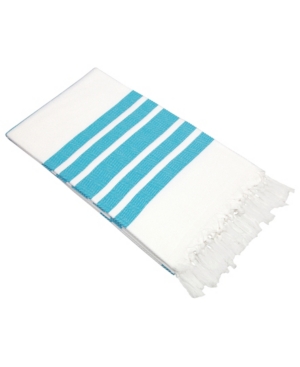 Linum Home Herringbone Pestemal Beach Towel Bedding In Turquoise