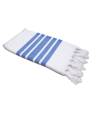 Linum Home Herringbone Pestemal Beach Towel Bedding In Medium Blu