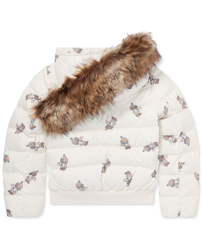 Polo Ralph Lauren Big Girls Polo Bear Quilted Down Jacket - Macy's