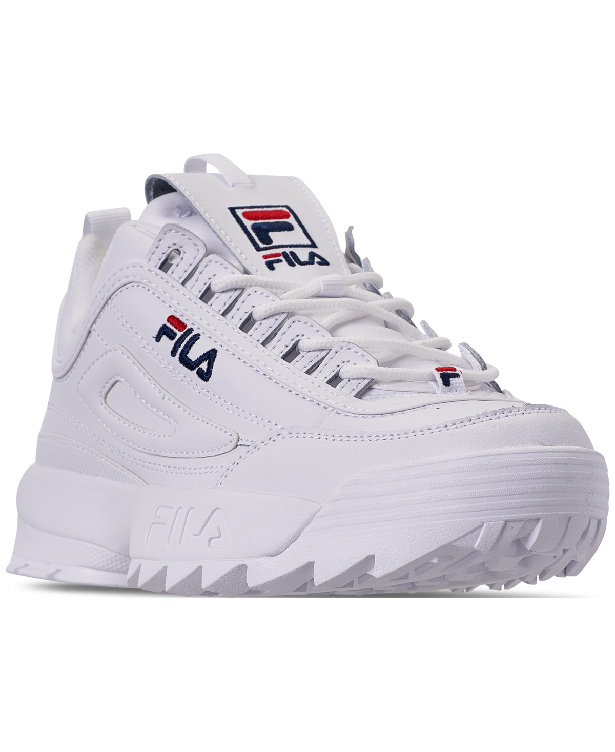 Men's Disruptor Ii Casual Athletic Sneakers from Finish Line - WHITE/FILA NAVY/FILA RED