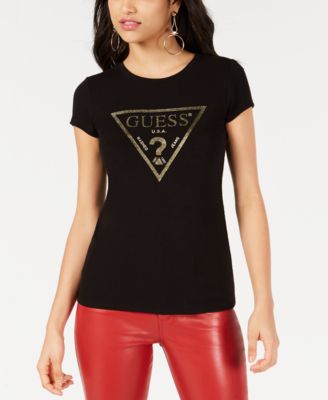 GUESS - Glitter Logo-Print T-Shirt