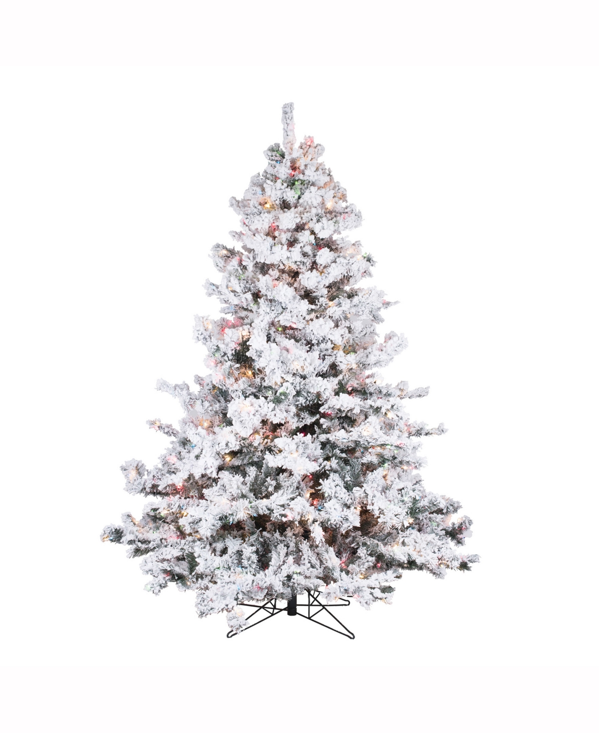 Vickerman 6.5 Ft Flocked Alaskan Pine Artificial Christmas Tree With 700 Multi Lights