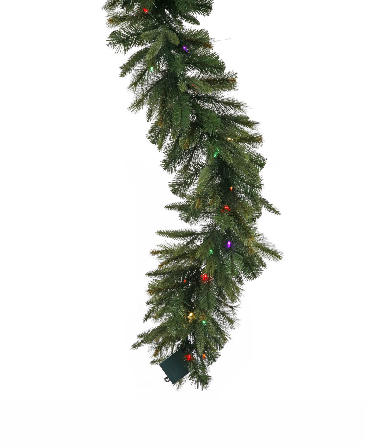 9 ft Cashmere Artificial Christmas Garland With 100 Multi-Colored Led Lights