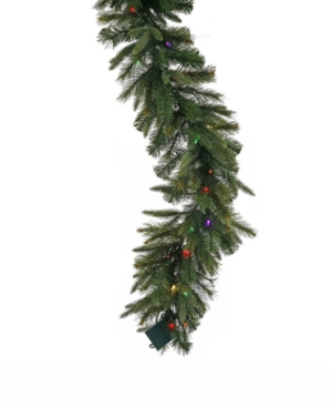 Vickerman 9 ft Cashmere Artificial Christmas Garland With 100 Multi-Colored Led Lights