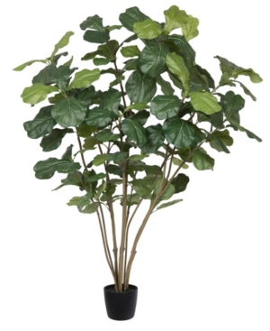 Vickerman 5' Artificial Green Potted Fiddle Tree With 168 Leaves