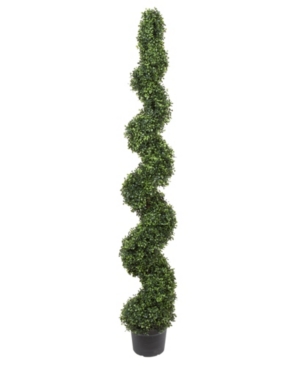 Vickerman 6' Artificial Potted Green Boxwood Spiral Tree Uv Resistant