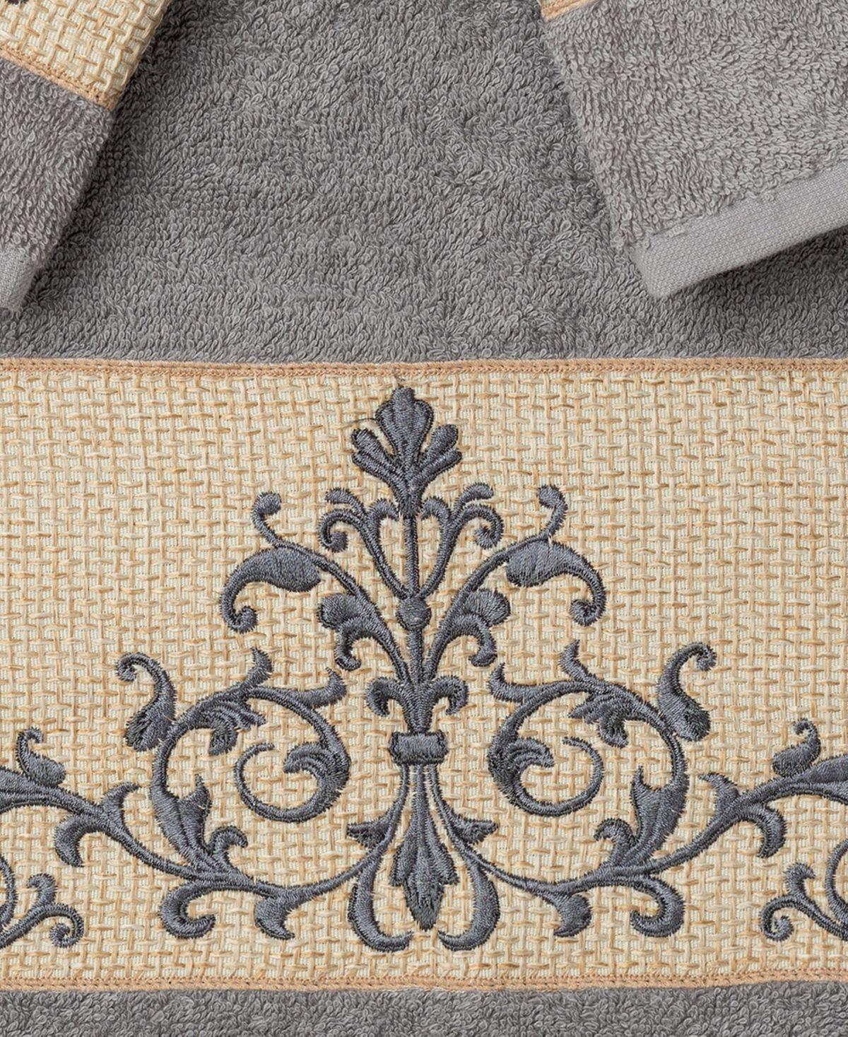 Linum Home Scarlet 3-pc. Embellished Towel Set In Gray