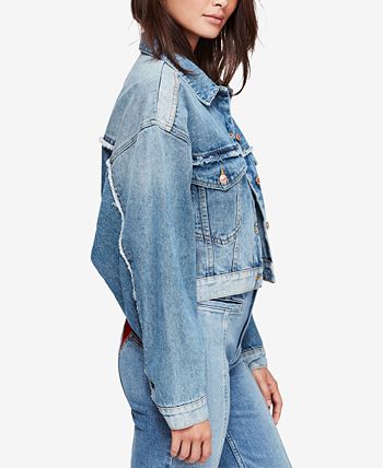 Free people bedford on sale cotton cropped denim jacket