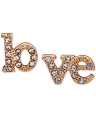 lonna & lilly - Gold-Tone Pav&eacute; Love Mismatch Stud Earrings