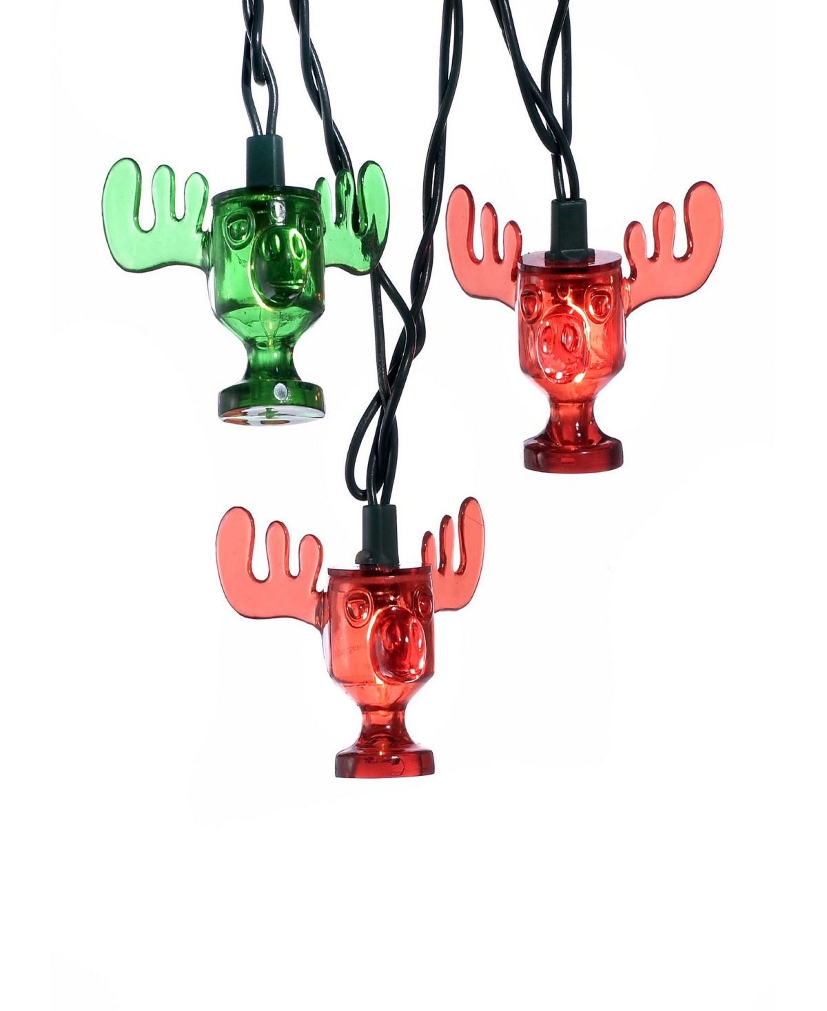 Kurt Adler 10-light National Lampoon Red And Green Wally World Moose Mug Light Set In Multicolored