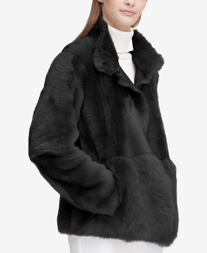 Calvin Klein Shearling Reversible Jacket - Macy's